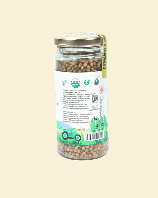 Organic Coriander Whole - 50 GMS | Induz | Fresh  Natural