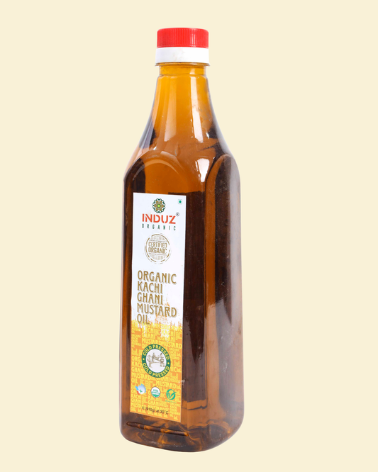 Organic Cold-Pressed Black Mustard Oil - 1L | Induz Bounty