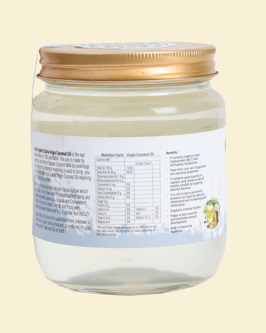 Organic Virgin Coconut Oil 500 ML - Induz for Healthy Hair  Skin