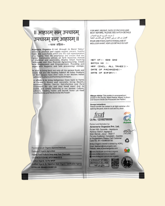 Organic Chana Flour (Besan) 500 GMS - Induz Organic, High-Quality, Gluten-Free