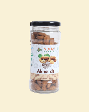 Organic Almonds 200 GMS - Induz - Fresh  Healthy Nuts for Snacking