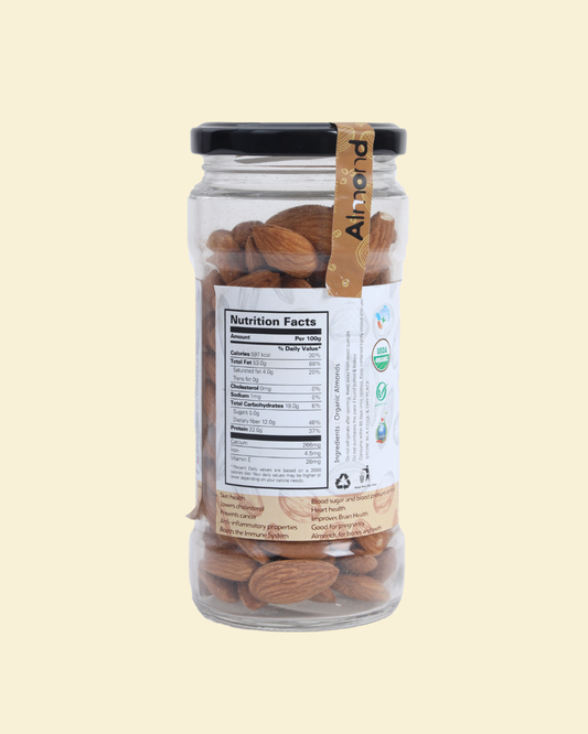 Organic Almonds 200 GMS - Induz - Fresh  Healthy Nuts for Snacking