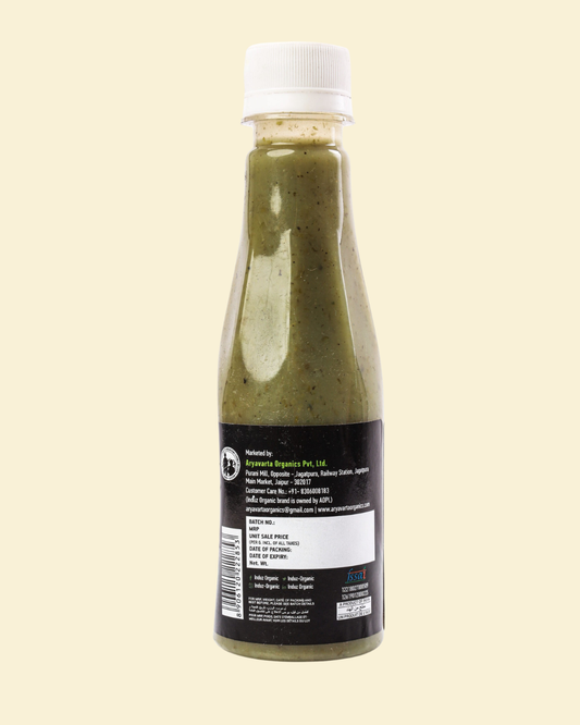 Organic Green Chilli Sauce 220gm - Spicy, Delicious, and Healthy!