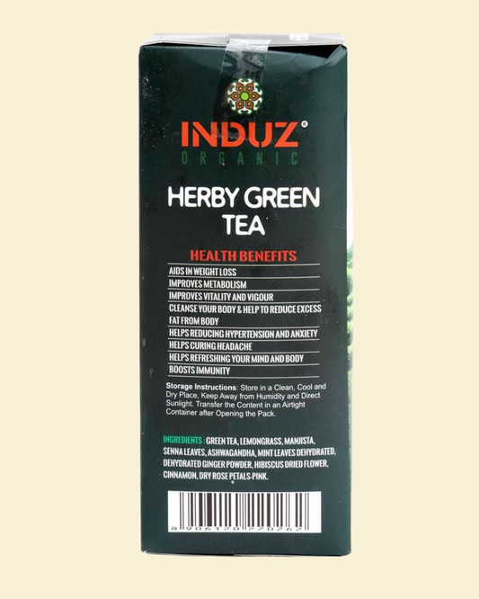Organic Herby Green Tea - 200 GMS | Induz | Natural  Healthy Tea
