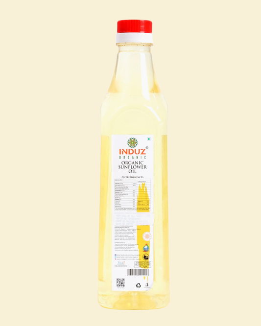 Organic Cold Pressed Sunflower Oil - 1L | Induz | Natural  Healthy