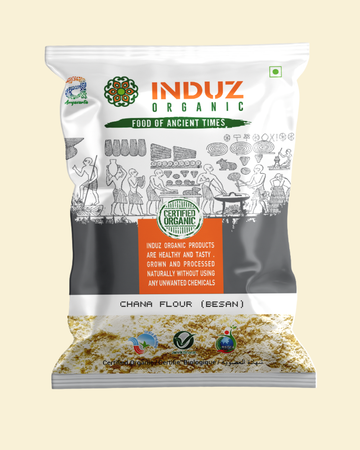 Organic Chana Flour (Besan) 500 GMS - Induz Organic, High-Quality, Gluten-Free