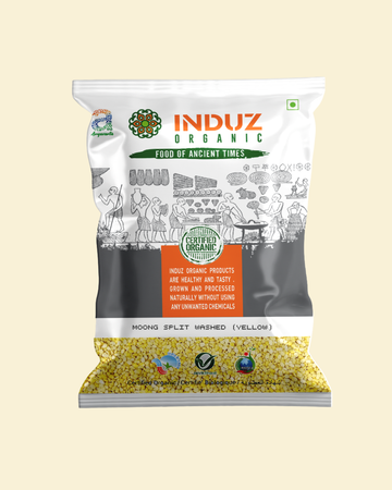 Organic Moong Split Washed (Yellow) - 500 GMS | Induz | Natural  Healthy