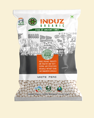 Organic White Peas 500 GMS - Induz | Fresh, Healthy, and Delicious