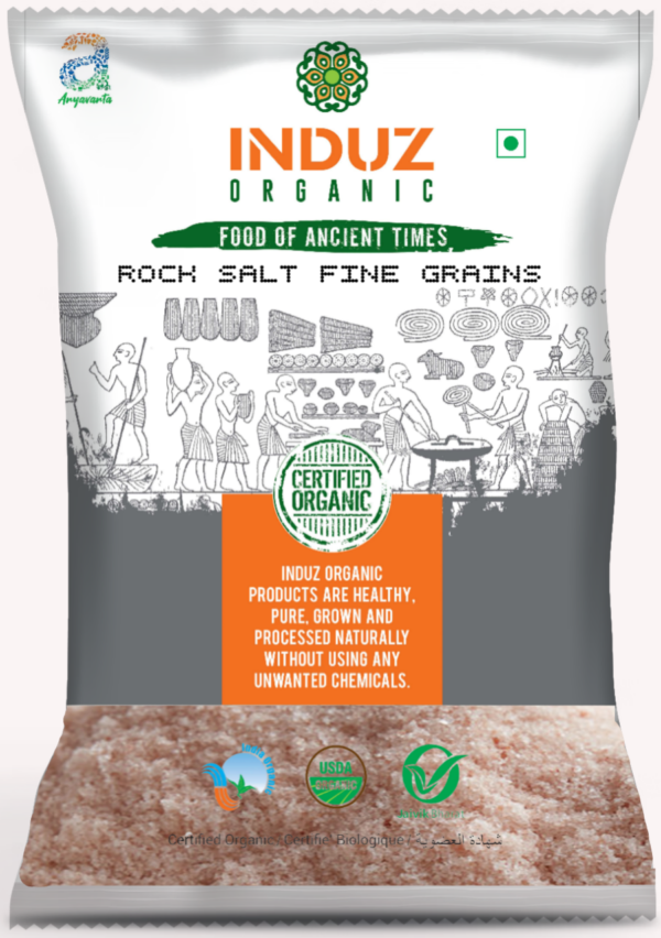 Organic Rock Salt Fine Grains - 1 KG | Induz | 100% Natural & Healthy