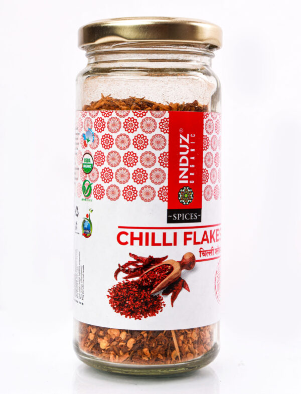 Organic Red Chilli Flakes 85 GMS - Induz - Spicy, All-Natural Flavor