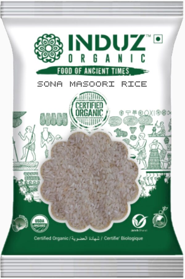 Organic Sona Masoori Rice 500 GMS - Induz | 100% Natural & Healthy